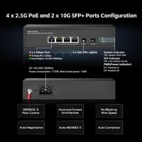 Binardat 6 portos 2.5G PoE hálózati switch 2x10G SFP+ és 4x2.5G porttal 5