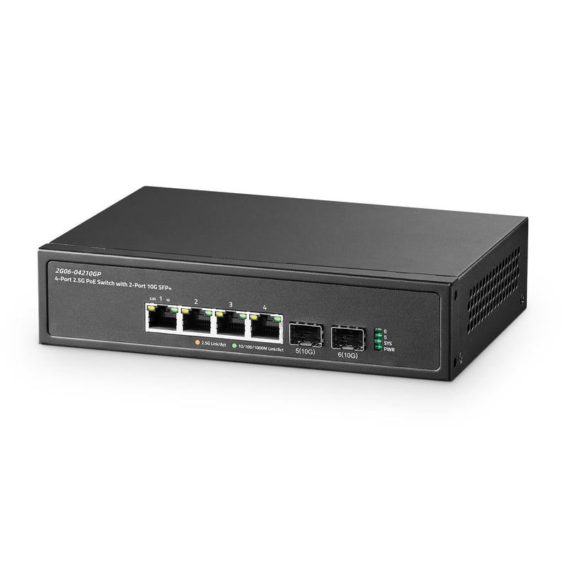 Binardat 6-portni 2.5G PoE switch s 2x10G SFP+ i 4x2.5G portovima