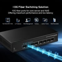 Binardat 8 portos 10 Gigabit SFP menedzselt switch, L3, 160 Gbps, ventilátor nélküli 2
