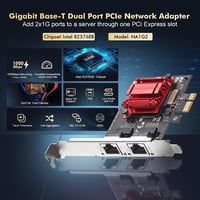 Binardat Gigabit PCIe Hálózati Adapter 2 Port Intel 82575 1000Mbps 2