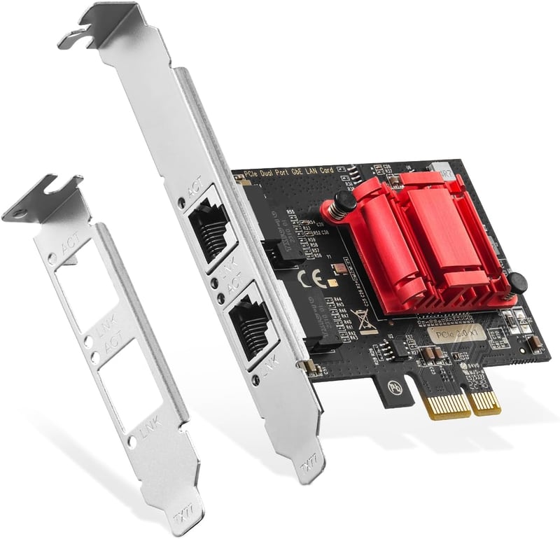 Binardat Gigabit PCIe Hálózati Adapter 2 Port Intel 82575 1000Mbps