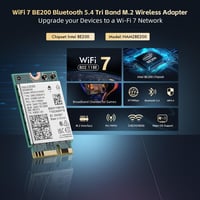 Binardat WiFi7 M.2 BE200 hálózati adapter Intel BE200NGW Bluetooth 5.4 2