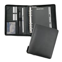 Planner BIND T 3 A5 cu calendar săptămânal - Agendă din piele naturală neagră, planner pentru manageri, structură pe 2 pagini pe săptămână 1