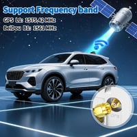 Bingfu Anténa na auto v tvare žraločej plutvy FM DAB GPS GNSS 28 dB LNA 9-16V konektor SMA SMB čierna strešná anténa pre obytné vozidlá navigácie a digitálne rádio 7