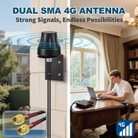 Bingfu 4G LTE MIMO kültéri antenna SMA csatlakozóval, fali konzollal, vízálló - fekete 7
