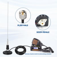Mobilná VHF anténa Bingfu 50 cm, magnetická anténa PL259 s 5 m káblom 5