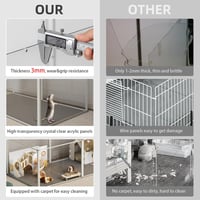 BingoPaw Átlátszó Kisállat Játszókarám - 6 Részes Beltéri/Kültéri Ketrec Vízálló Alappal Nyulaknak, Tengerimalacoknak, Hörcsögöknek, Sünökne 7