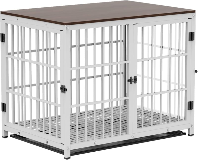 BingoPaw Fa Kutyaház kennel Asztal Funkcióval 3 Ajtós Fehér 78x56x65cm