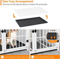 BingoPaw Fa Kutyaház kennel Asztal Funkcióval 3 Ajtós Fehér 78x56x65cm 8