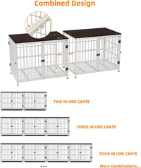 BingoPaw Fa Kutyaház kennel Asztal Funkcióval 3 Ajtós Fehér 78x56x65cm 2