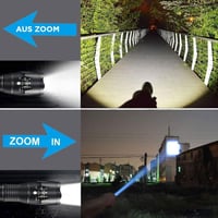 BINWO LED Zoomható Taktikai Lámpa 2500 Lumen Vízálló 5 Üzemmód 8