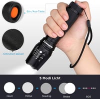 BINWO LED Zoomható Taktikai Lámpa 2500 Lumen Vízálló 5 Üzemmód 3