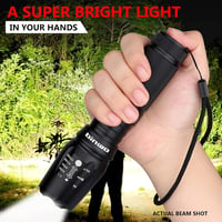BINWO LED Zoomható Taktikai Lámpa 2500 Lumen Vízálló 5 Üzemmód 7