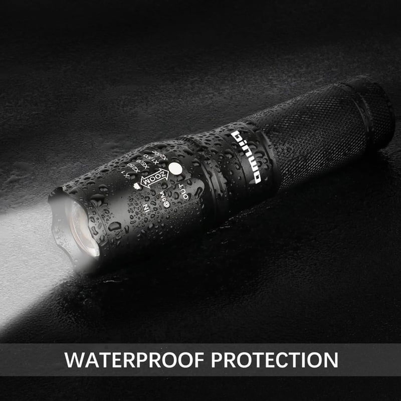 BINWO LED Zoomható Taktikai Lámpa 2500 Lumen Vízálló 5 Üzemmód
