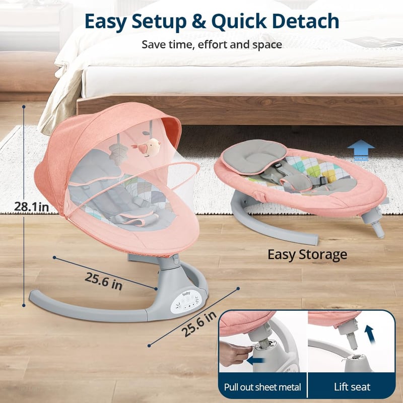 Bioby Babacsúszka 5 Sebességgel, Bluetooth Zenével és Távirányítóval, 0-12 Hónap