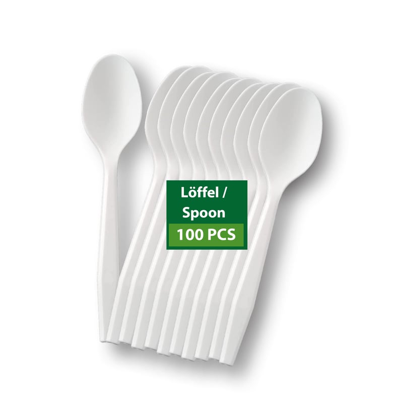 Lingură reutilizabilă BIODORF 100 bucăți – 17 cm, lingură extra stabilă pentru uz casnic, catering și evenimente
