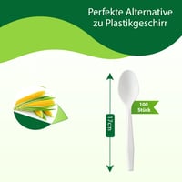 Lingură reutilizabilă BIODORF 100 bucăți – 17 cm, lingură extra stabilă pentru uz casnic, catering și evenimente 2