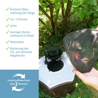 Capcană pentru țânțari Biogents BG-Mosquitaire CO2 pentru uz exterior – cu momeală BG-Sweetscent și kit CO2 BG-Booster, dispozitiv electric de combatere a insectelor, non-toxic 4