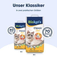 Biokat's Classic 3in1 Bez vône hrudkujúca podstielka pre mačky s 3 rôznymi veľkosťami zŕn - 10 l 6