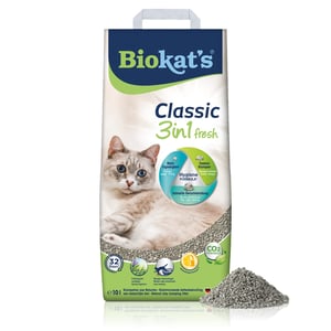 Biokat's Classic Fresh 3in1 grudajući pijesak za mačke s mirisom proljeća, 3 različite veličine granula, 10 l