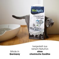 Biokat's Diamond Care Classic bez vône, stelivo pre mačky s aktívnym uhlím a Aloe Vera – jemné bentonitové hrudkujúce stelivo – 10 l 2
