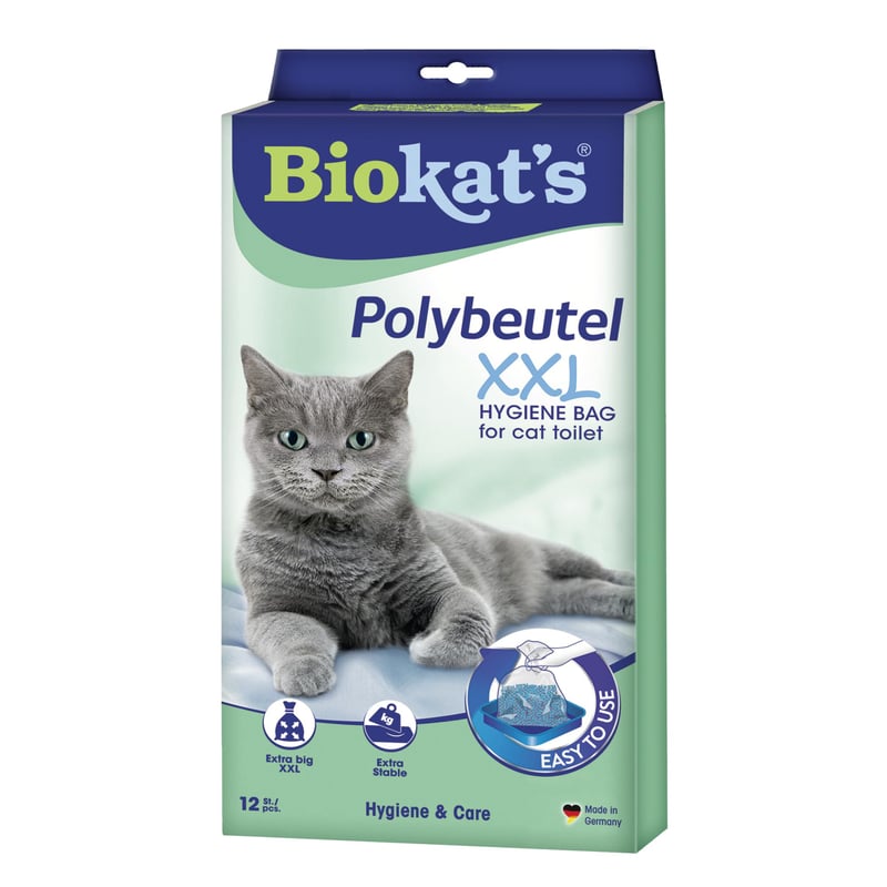 Biokat's XXL polietilenske vrećice za mačji WC – Higijenska zamjena pijeska – 1 pakiranje (12 komada vrećica)