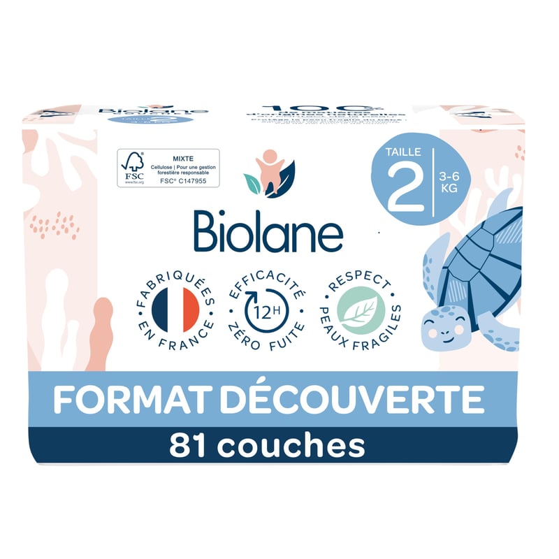 Biolane Baby Pelenka 2-es méret (3-6 kg) - 81 db félcsomag - Újszülött és kisded pelenkák