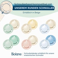 Retiazka na cumlík Biolane pre okrúhle cumlíky – 100 % bavlnená tkanina – béžová – upevnenie na šnúrku – drevený a kovový klip – dvojité zabezpečenie a protišmyková úprava 6