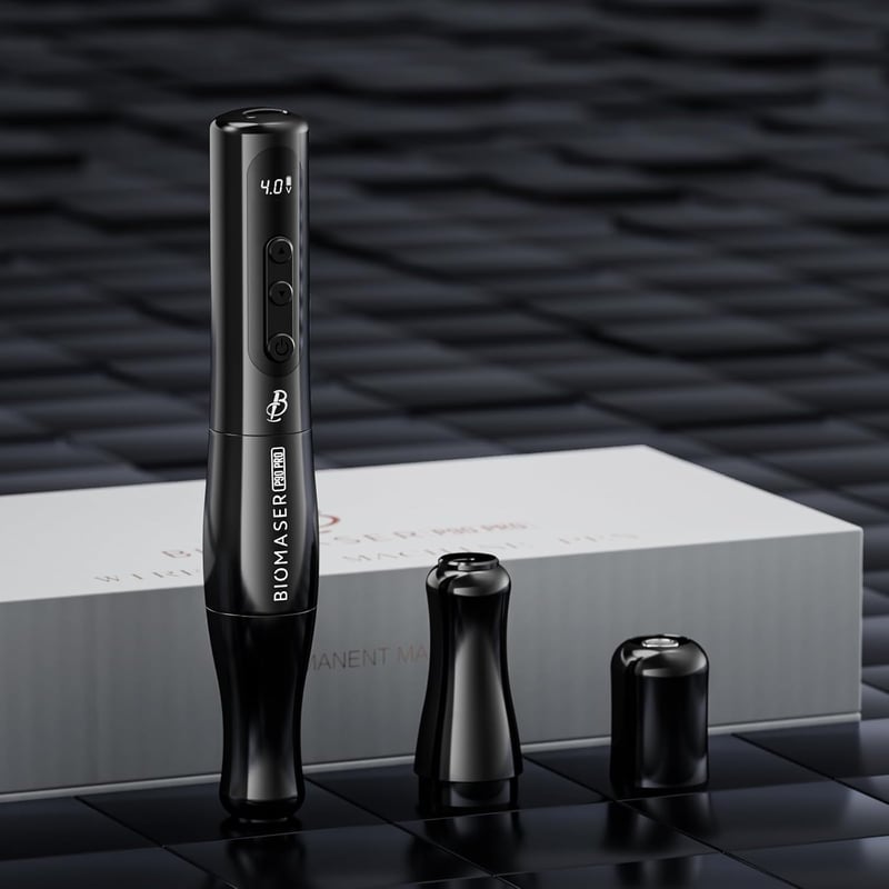 BIOMASER P90 PRO vezeték nélküli és vezetékes félpermanens smink tetováló gép szemöldökhöz, szemceruzához és ajkakhoz, fekete