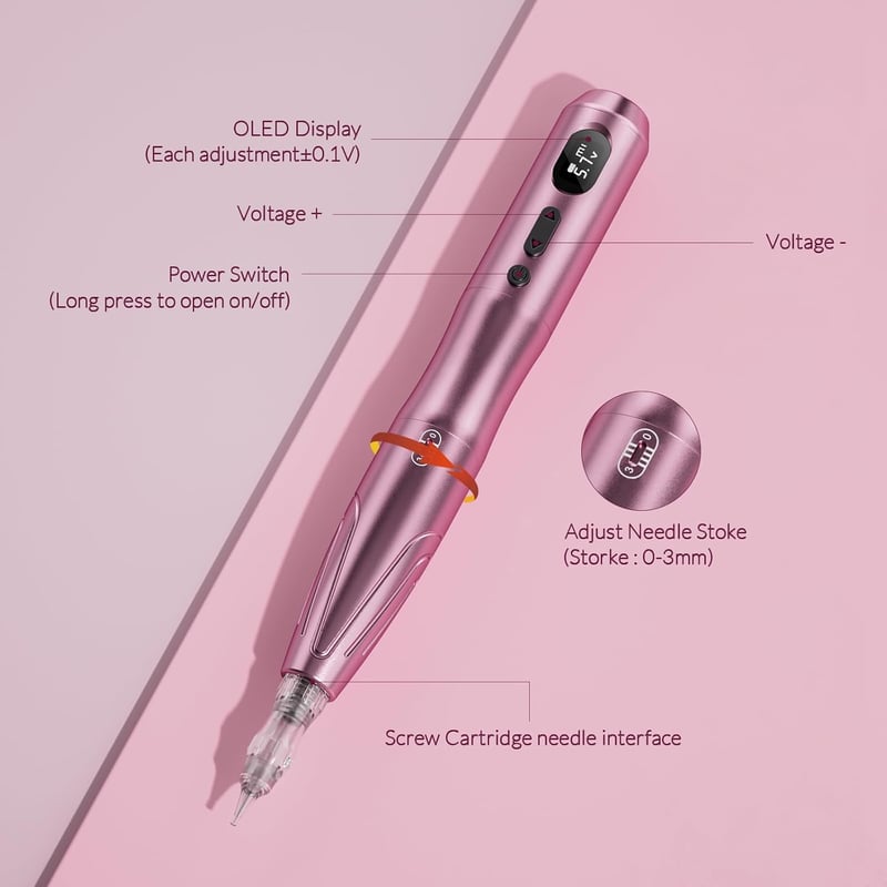 Biomaser S20-2 Wireless Fémpermament Smink Gép 1000mAh Akkuval 10 Tűvel