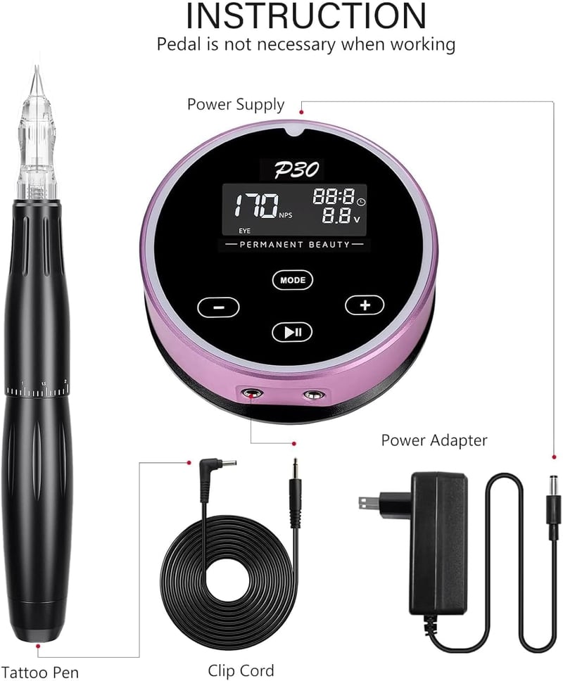 BIOMASER Tartós smink gép kompakt patronadagolóval 20 db patron tűvel szemceruza ajak szemöldök kezdőknek