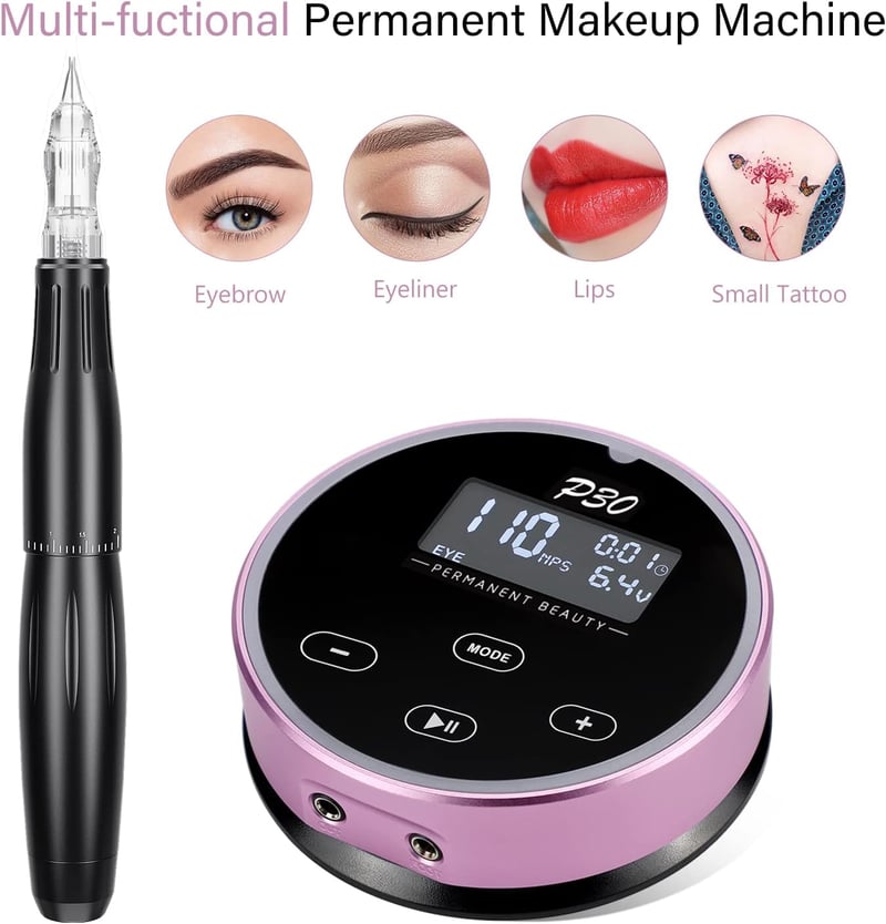 BIOMASER Tartós smink gép kompakt patronadagolóval 20 db patron tűvel szemceruza ajak szemöldök kezdőknek