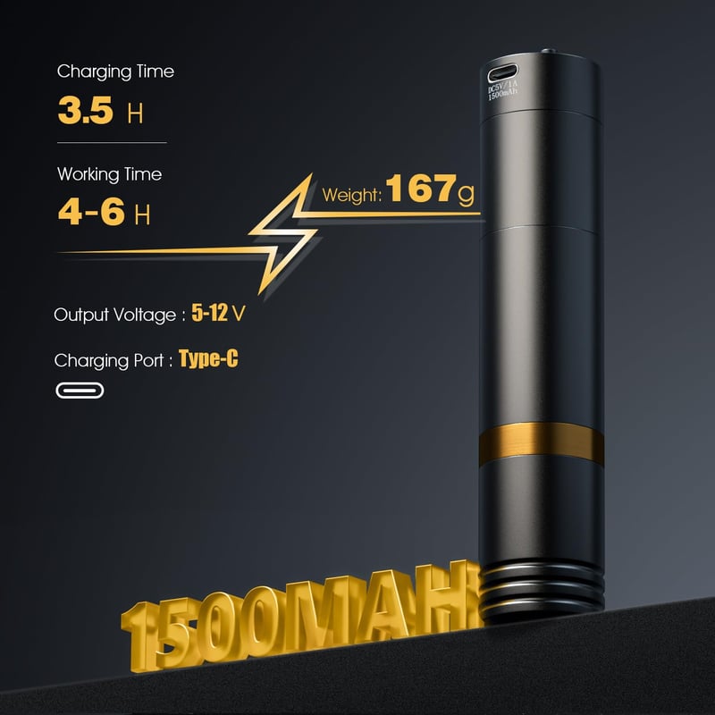 BIOMASER Wireless Rotary Pen Machine szett 2db 1500mAh akkumulátorral tűkkel és tintával