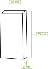 BIOZOYG M méretű ablakos papírzacskó 500db, biológiailag lebomló kraft, PLA ablak 3