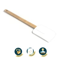 Spatulă din silicon Birambeau 9043 cu mâner din lemn, moale, bej, 27,5 x 5,6 x 1 cm 4