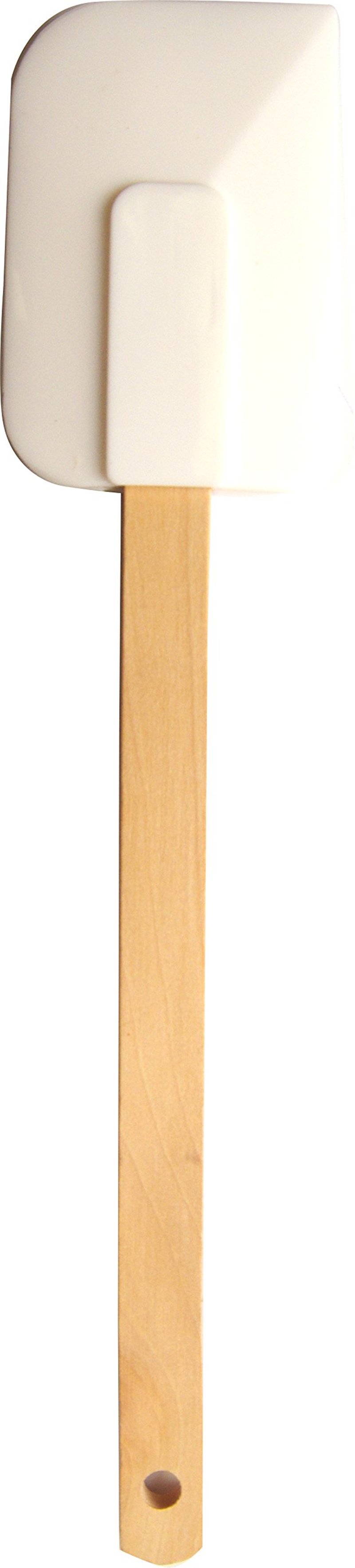 Spatulă din silicon Birambeau 9043 cu mâner din lemn, moale, bej, 27,5 x 5,6 x 1 cm