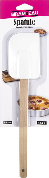 Spatulă din silicon Birambeau 9043 cu mâner din lemn, moale, bej, 27,5 x 5,6 x 1 cm 3