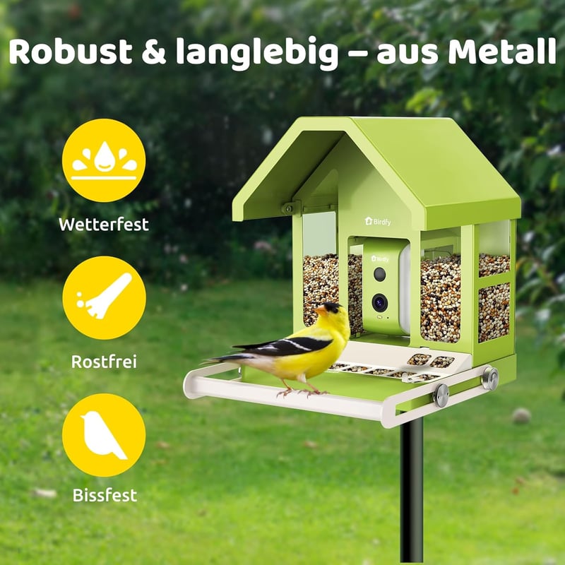 Birdfy Madáretetõ Kamerával, 1080P Éjszakai Látás, Napelemes, Valós Idejû Értesítés