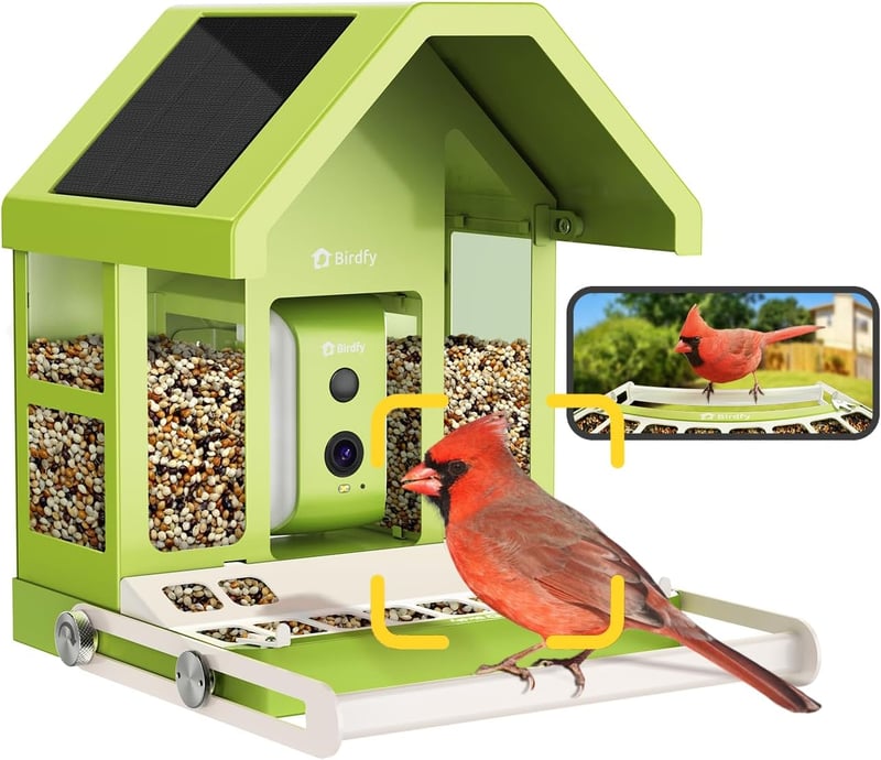 Birdfy Madáretetõ Kamerával, 1080P Éjszakai Látás, Napelemes, Valós Idejû Értesítés