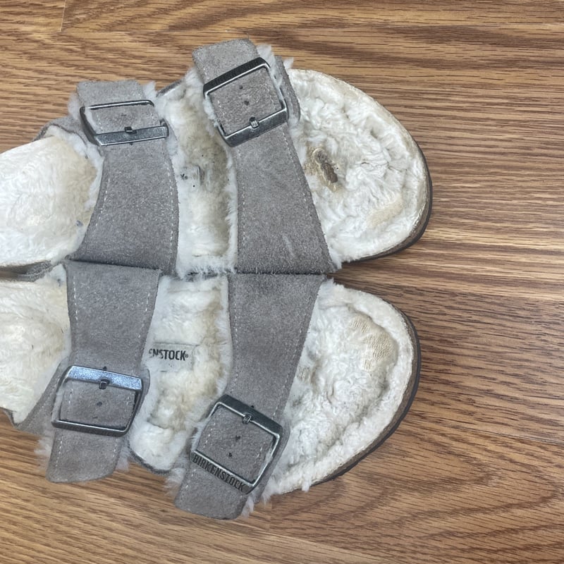 Birkenstock Arizona Shearling női papucs 39-es méret Stone Coin/Natural