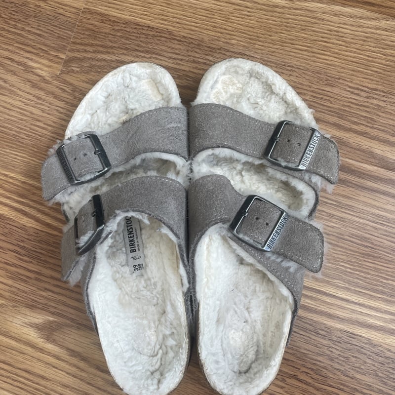 Birkenstock Arizona Shearling női papucs 39-es méret Stone Coin/Natural