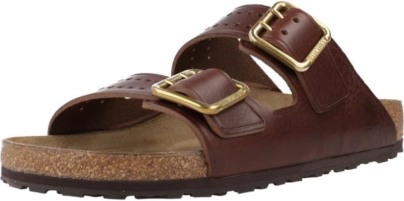 Birkenstock Arizona természetes bőr barna bokapántos szandál dupla csattal