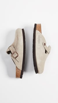 Birkenstock Boston Soft Footbed Uniszex Papucs - Tópszínű Velúrbőr, EU 38-as méret 5