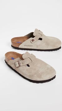 Birkenstock Boston Soft Footbed Uniszex Papucs - Tópszínű Velúrbőr, EU 38-as méret 6