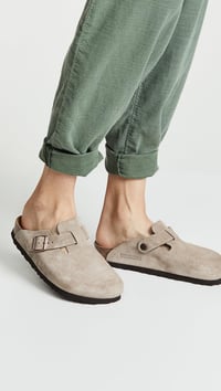 Birkenstock Boston Soft Footbed Uniszex Papucs - Tópszínű Velúrbőr, EU 38-as méret 3