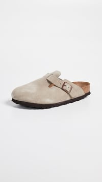 Birkenstock Boston Soft Footbed Uniszex Papucs - Tópszínű Velúrbőr, EU 38-as méret 2