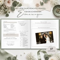 Carte de Oaspeți pentru Nuntă BIROYAL cu Întrebări, Hârtie de 120 g fără Transparență, Spațiu pentru 48 de Invitați, cu Loc pentru Fotografii – Album de Amintiri Premium 4