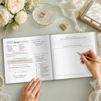 Carte de Oaspeți pentru Nuntă BIROYAL cu Întrebări, Hârtie de 120 g fără Transparență, Spațiu pentru 48 de Invitați, cu Loc pentru Fotografii – Album de Amintiri Premium 8