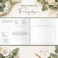 Carte de Oaspeți pentru Nuntă BIROYAL cu Întrebări, Hârtie de 120 g fără Transparență, Spațiu pentru 48 de Invitați, cu Loc pentru Fotografii – Album de Amintiri Premium 2