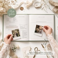 Carte de Oaspeți pentru Nuntă BIROYAL cu Întrebări, Hârtie de 120 g fără Transparență, Spațiu pentru 48 de Invitați, cu Loc pentru Fotografii – Album de Amintiri Premium 5